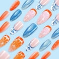 thumbnail image 3 of Uñas postizas Posyofet Summer French Tip Almendra, 24 unidades con pegamento, 3 of 7