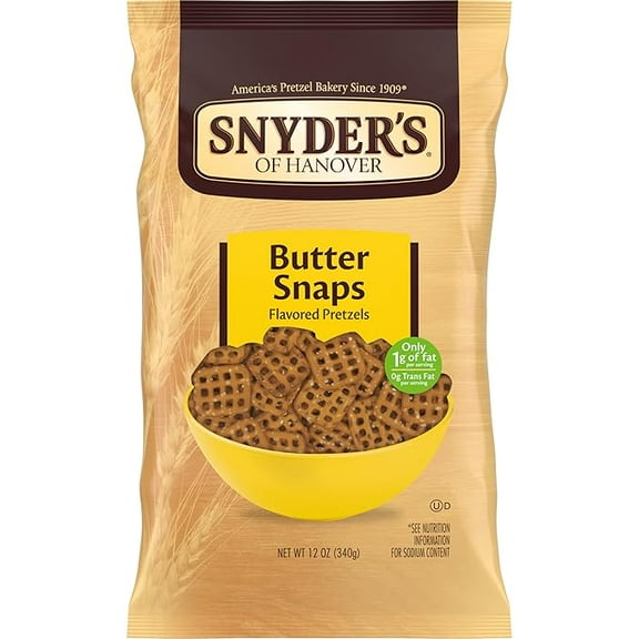Snyder's of Hanover Pretzels, Butter Snaps, 12 Oz Bag ( Pack of 2 )