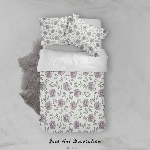 3D Fresco Abstracto Floral Patrón Funda de edredón Set Ropa de Cama Set Funda Nórdica