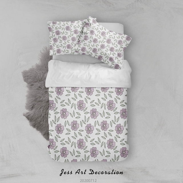 3D Fresco Abstracto Floral Patrón Funda de edredón Set Ropa de Cama Set Funda Nórdica