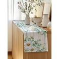 thumbnail image 5 of Table Runner 108 Inches Long for Kitchen Dining, Eucalyptus Leaves Dresser Scarf Farmhouse, Dining Table Decorations for Wedding/Parties, Daisy Spring Floral Botanical Wooden 13 x 108 In, 5 of 8