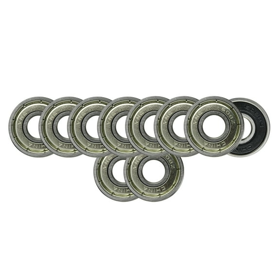 608ZZ Precision Skateboard Bearings 8x22x7mm Double Shielded Silver (Pack of 10)