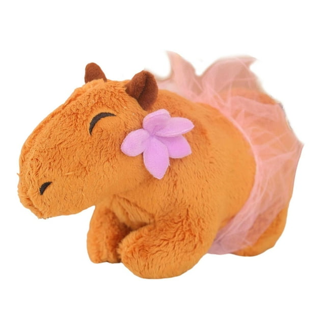 Carpincho de juguete, lindo carpincho de peluche, animal de peluche para coche, decoración del hogar, sofá, figura blanda, carpincho, regalos de Flores y falda