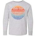 thumbnail image 3 of Inktastic Lake Erie Distressed Retro Sunset Long Sleeve Youth T-Shirt, 3 of 5