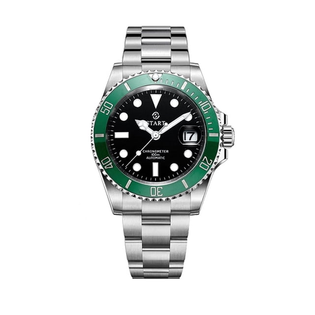 【START】Men's Diving Watch Luminous Waterproof Metal Men's Watch Automatic Mechanical Watch Date Function
