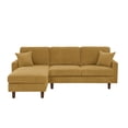 thumbnail image 3 of L-Shaped Sectional Sofa Couch for Living Room,Modern Corduroy Upholstered with Wooden Legs & Pillows,Deep Seat,Ginger, 3 of 8