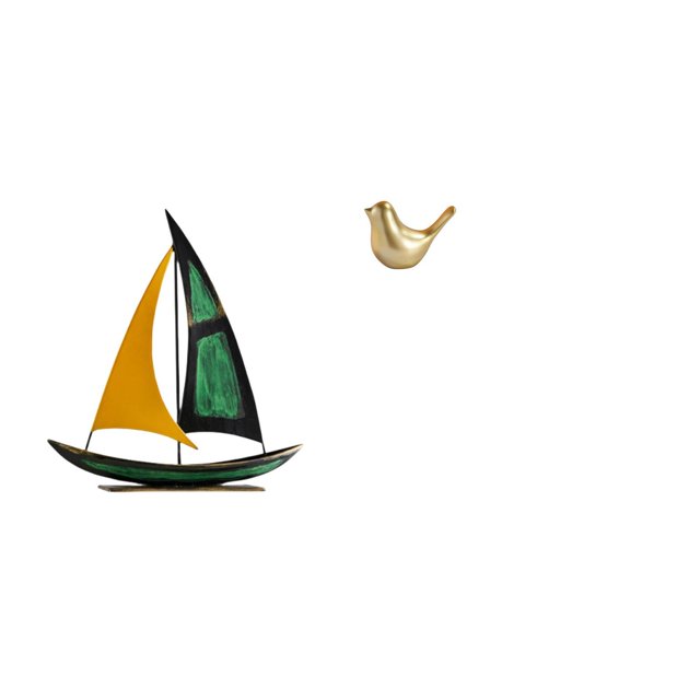 Figura de velero,Escultura de velero de hierro para decoración de oficina y hogar,Estatua de barco de escritorio para decoración de entrada de gabinete,Figura de pájaros,Figura de pájaro