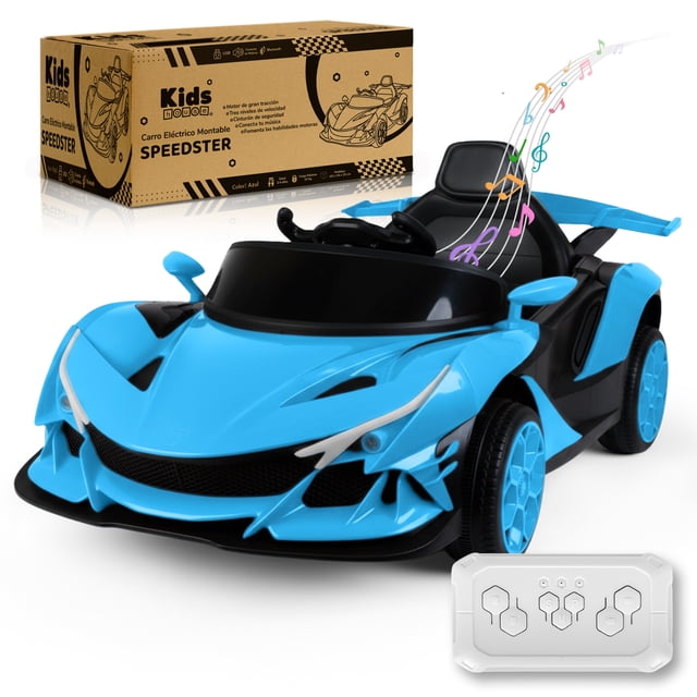 Best Trading Kids House Carrito Eléctrico Montable para Niños Speedster con Diseño Deportivo Carrito de Control Remoto y Modo Manual Bluetooth Luces LED Cinturón de Seguridad Soporta
