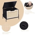 thumbnail image 3 of Rattan Storage Bench with Safety Hinges, Supports 220 lb, Storage Chest for Entryway, Living Room, Bedroom, 3 of 6