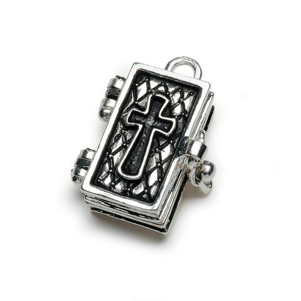 Darice Silver Bible Prayer Box Charm