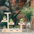 thumbnail image 4 of 1 Set Wood Plant Stand Succulent Windowsill Shelf Flower Display Holder Rack Cake Cupcake Stand, 4 of 4