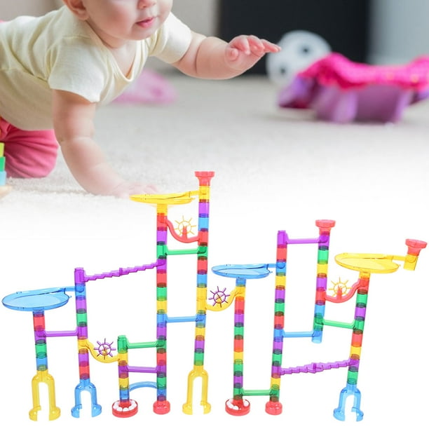Pista de carreras de canicas para niños, juguete de bloques de pista, para armar tú mismo