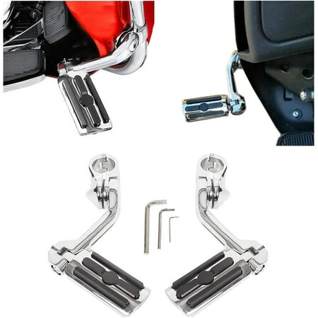 Kojem 1.25" 32 mm Motorcycle Long Angled Adjustable Highway Foot Pegs Peg Mount for Harley Davidson Road King Street Glide Honda Kawasaki Suzuki Yamaha Highway Foot Pegs Pedal - Long Angled