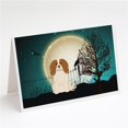 thumbnail image 1 of Cartes de Vœux et Enveloppes Cavalier Spaniel Halloween Effrayant - Lot de 8, 1 of 1