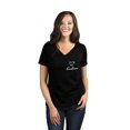 thumbnail image 2 of Kill Em With Kindness Women's Fashion Relaxed V-Neck T-Shirt Tee Heather Black X-Large, 2 of 5