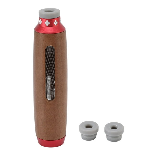 Mini Cenicero, Mini Cenicero De Coche Funda De Goma Reemplazable Patrón De Flor De Ciruelo De Madera De Nogal De Mano Para Fumador Para Automóvil ANGGREK Rojo