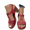thumbnail image 2 of Block Heel Sandals for Women 2026 Summer Trendy Open Toe Ankle Strap Heeled Sandals, 2 of 7