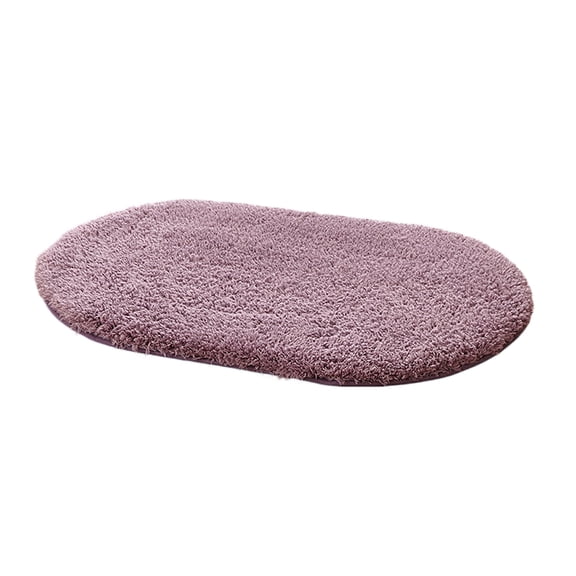 bestolf Oval Bath Mat Thick Super Absorbent Plush Area Rug Shaggy Carpet Backing Machine Washable Soft Bathroom Floor Mat