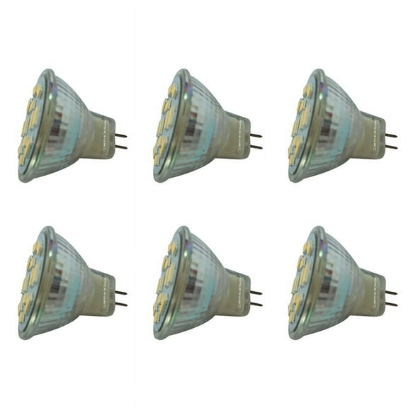 6X 6W GU4(MR11) LED Spotlight MR11 12 SMD 5730 570 DC 12V, Warm White