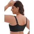 thumbnail image 2 of DARING DIVA Zip Front Lift Up Wirefree Full Soft Cup Breathable Bras L Black, 2 of 6