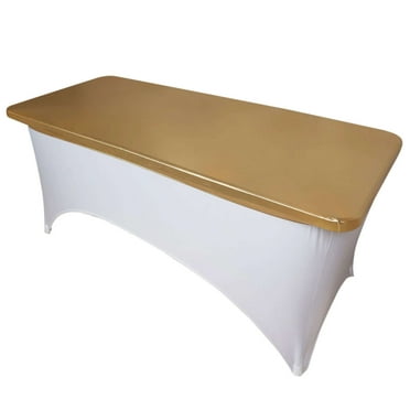 BalsaCircle Silver Round Fitted Metallic Spandex Cocktail Table Top ...