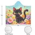 thumbnail image 3 of Black Kitten Wearable Blanket Hoodies for Women Men Adults Kitten Lovers Soft Plush Colorful Floral Kittens Hooded Blankets for Bedding Camping Decor Birthday Gifts 60X80 Inch, 3 of 5