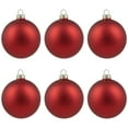thumbnail image 2 of Northlight 2-Finish Christmas Ball Glass Ornaments - 3.25" (80mm) - Red - 6ct, 2 of 9