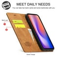 thumbnail image 4 of Wallet Case For iPhone 12 Pro Max, Premium PU Leather Flip Strong Magnetic Closure [Kickstand][RFID Blocking][Card Holder Slots] Retro Shockproof Cover Men/Women For iPhone 12 Pro Max, Brown, 4 of 11