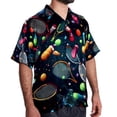 thumbnail image 2 of Tennis Men's Button Down Hawaiian Poplin Shirt Summer Beach Printed Casual Short Sleeve Unisex Shirts, 2 of 6