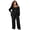 Black, variant on Women Plus Size 3 Piece Lounge Set Stretch Knit Tracksuit Casual Outfit Set