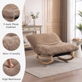 thumbnail image 2 of OMNIBERG 57"‌ Oversized Chaise Rocking Lounge Chair with Solid Wood Base, Plush Corduroy Beanbag Rocking Sofa Chair, Cozy Cloud Accent Chair Lounger for Bedroom Living Room, Khaki, 2 of 8