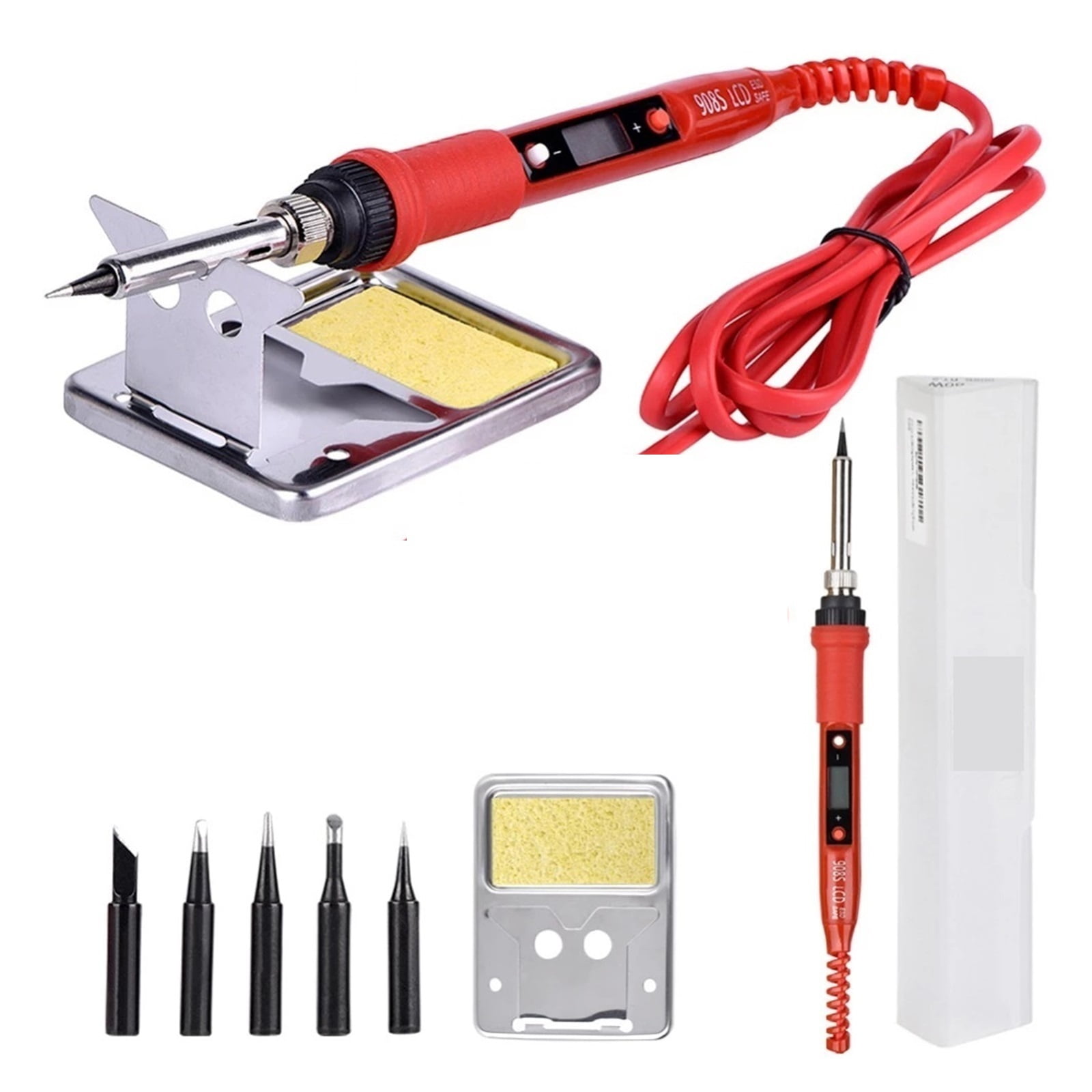Electric Soldering Iron Kit,LCD Digital Welding Pen,BGA Soldering Iron Solder Welder Tip Tin Pencil For Home DIY 80W ,Accurate Temperature Control