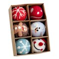 thumbnail image 3 of Naierhg 6/36Pcs 3/5CM Christmas Felt Ball Snowflake Snowman Solid Color Shatterproof Reusable Holiday Decoration Xmas Tree Hanging Ball Ornament Pendant E, 3 of 8