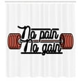 thumbnail image 3 of Ambesonne Fitness Shower Curtain, No Pain No Gain Sign, 69"Wx70"L, Coral Black White, 3 of 3