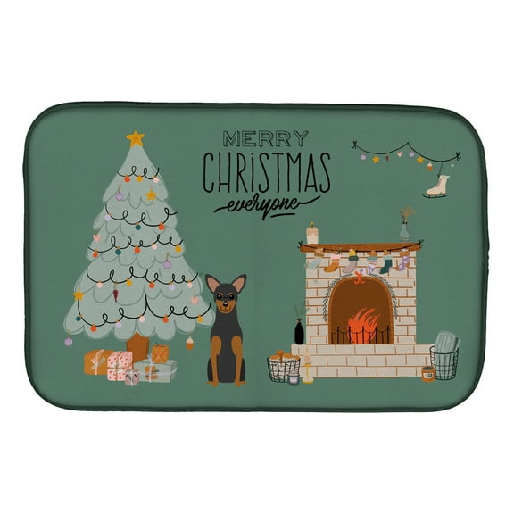 Manchester Terrier Christmas Everyone Dish Drying Mat