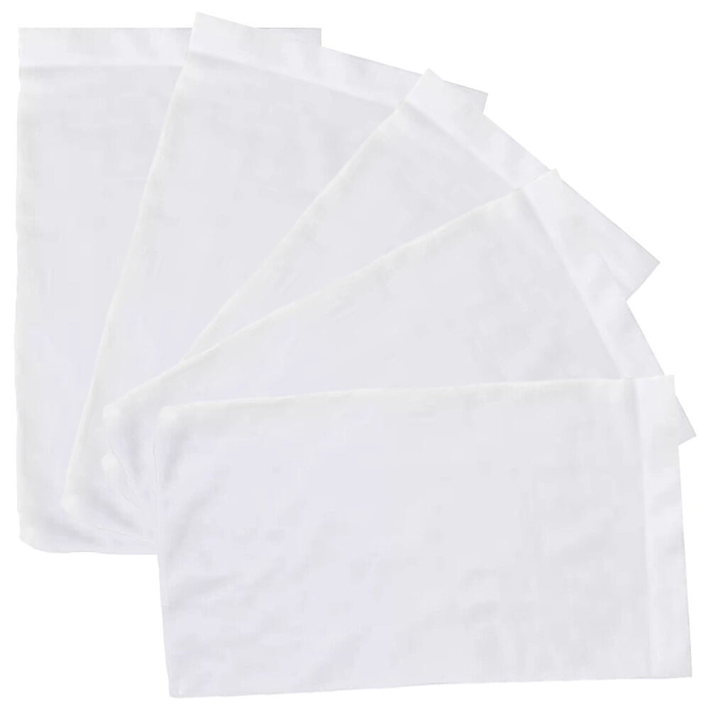 HOOWIFFY 5-Pack White Fabric Pool Skimmer Filter Bags for Efficient Floating Particulate Removal