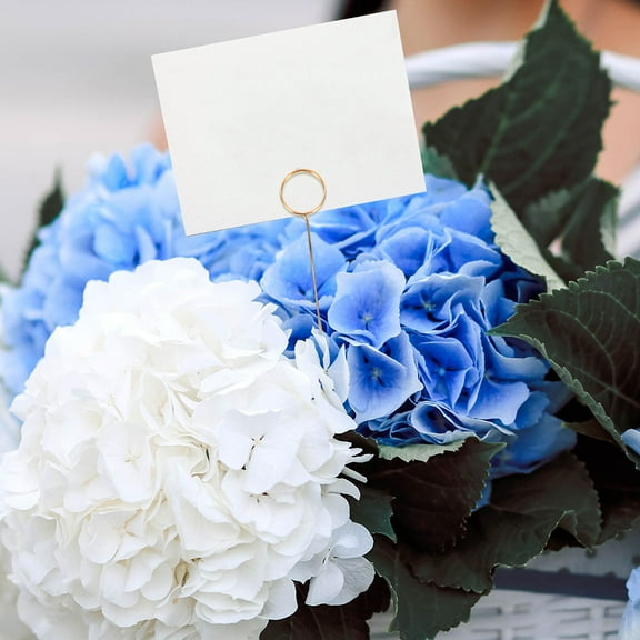 WHAMVOX 40pcs Floral Sticks Round Bouquet Card Picks Flower Card Holder Flower Picks For Wedding Birthday Metal Wire Floral Place Card Holder