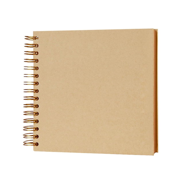 CSChome Photo Album Scrapbook Photo Album Scrapbook Kraft Flexible Coil Design DIY Memory Book for Family Wedding