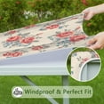thumbnail image 6 of Elastic Hem Square Tablecloth with Floral Design, Durable Polyester for Garden or Dining Room, 34x34 Inch, 6 of 6