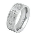 thumbnail image 2 of 8MM Comfort Fit Titanium Wedding Band Brushed Finish CZ Titanium Ring (Size 7 to 15), 2 of 2