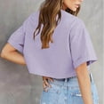 thumbnail image 6 of Fanxing Y2K Tops for Women Oversized Cropped T Shirts Loose Fit Crewneck Short Sleeve Summer Tops Purple,XXL, 6 of 9