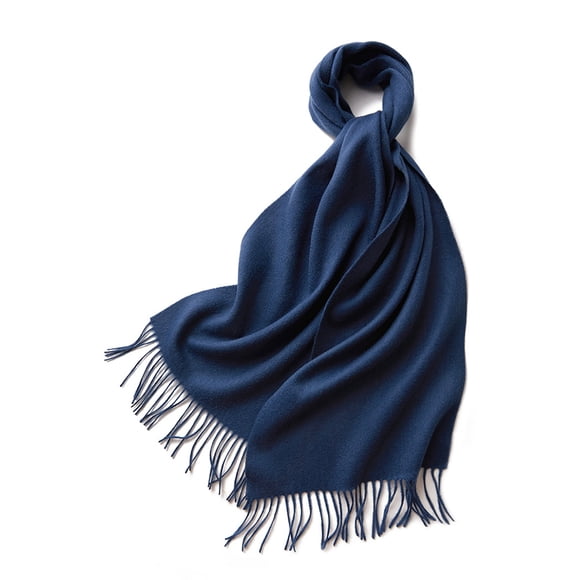 Minnieouse Bufanda de tubo elegante con flecos, cálida y moderna para todas las ocasiones, bufandas de punto fino de invierno Accesorios de disfraces azul tinta