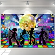 Disco Backdrop Back to 70s 80s 90s Dance Party Decorations Banner Let's Boogie Birthday Party Photo Booth Backdrops 70.8 x 43.3 Inch Background