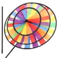 thumbnail image 2 of 1pc Colorful Rainbow Windmill Cloth Wind Toys Large Three Layers Rotary Windmill for Garden Yard Decor, 2 of 7