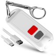 thumbnail image 1 of Llavero de alarma personal de autodefensa para mujeres - USB recargable impermeable 130 dB botón de seguridad de pánico Silbato de sirena con luz led - (blanco), 1 of 9