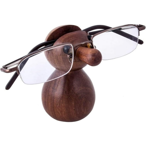 Handmade Wooden Doll Shaped Spectacle Holder Specs Stand for Office Desktop/Tabletop (Spectacle Holder)
