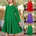 thumbnail image 4 of PINQI A Line Toddler Girls Dress Fashion Girls Cotton Spring and Autumn Solid Color Flounces Dress Casual A Line Dresses 4 to 11 Years, 4 of 4