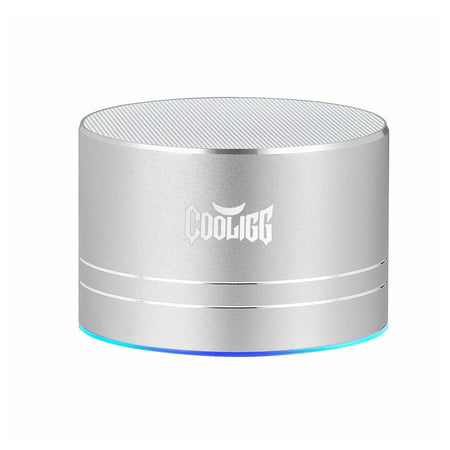 Cooligg Wireless Bluetooth Mini Portable Stereo Speaker Super  Bass For iPhone Samsung Tablet PC Silver