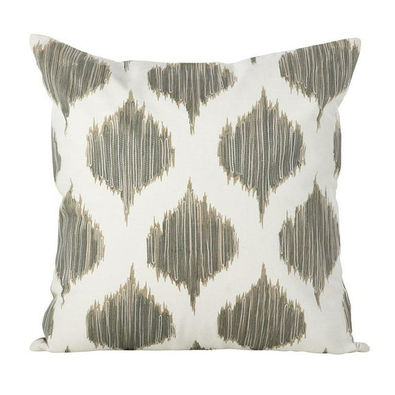 Fennco Styles Stitched Ink Blot Amable Design Cotton Down Filled Throw Pillow 20"x20"