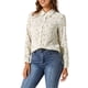 thumbnail image 1 of CAMISA DE BOTÓN PARA MUJER INSPIRE CHIC Estampado Floral Pequeño Manga Larga Cuello de Punta Top de Oficina L Beige-Amarillo Floral, 1 of 6